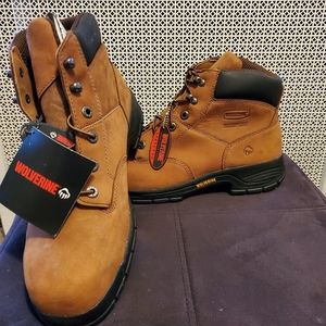 Men's Wolverine work boots, brown suede, size 12